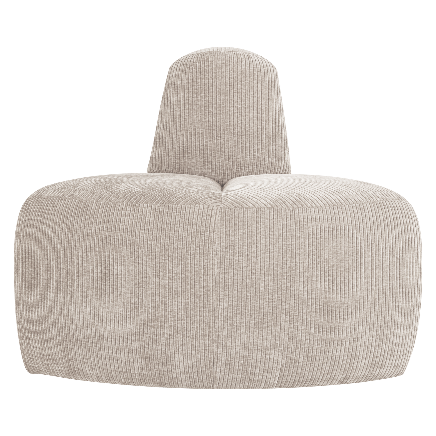 WOOOD eetbank hoek rond rugleuning Mojo - Ribstof - Ecru - 83x100x74