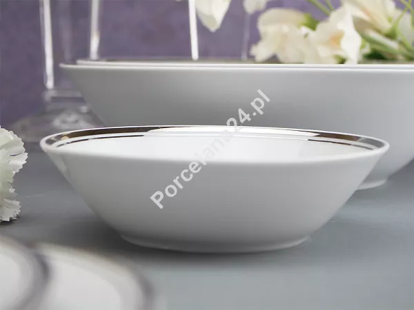 Serwis obiadowy na 12 osób (44el) Chodzież - Yvonne G238 PLATYNOWA WSTĘGA BW
