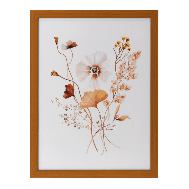 QUADRO 32 CM X 42 CM BROWN FLOWERS II