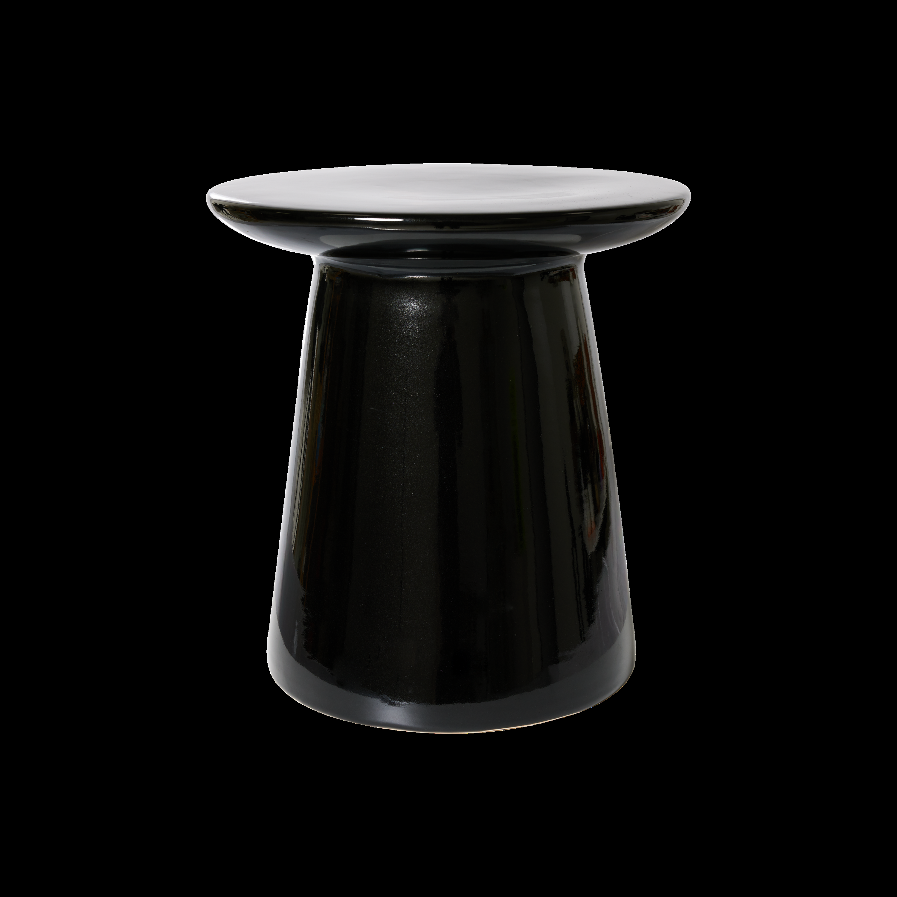 HKliving Earthenware Bijzettafel M - Glossy Black