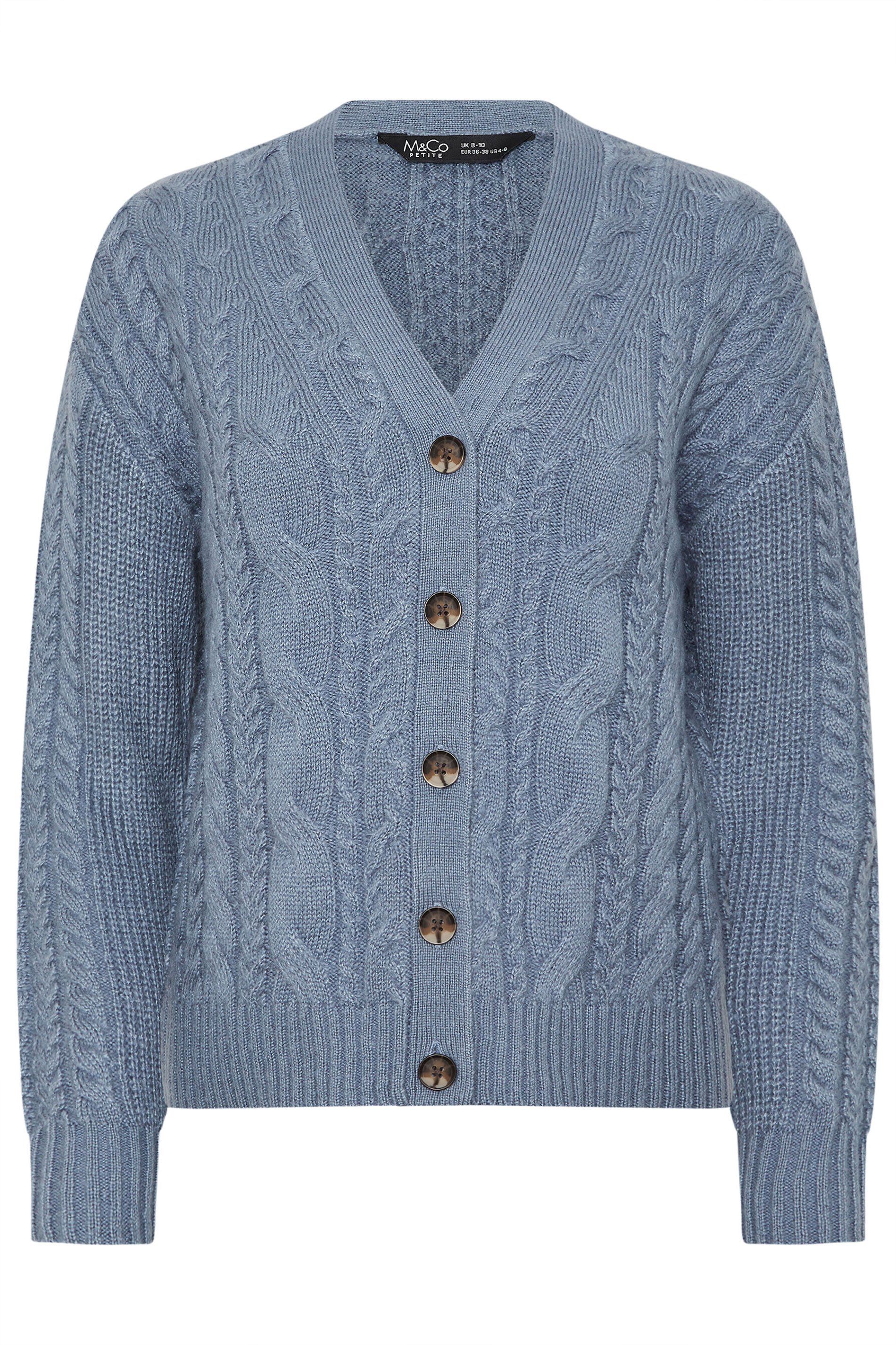 M&Co Petite Cable Knit Cardigan