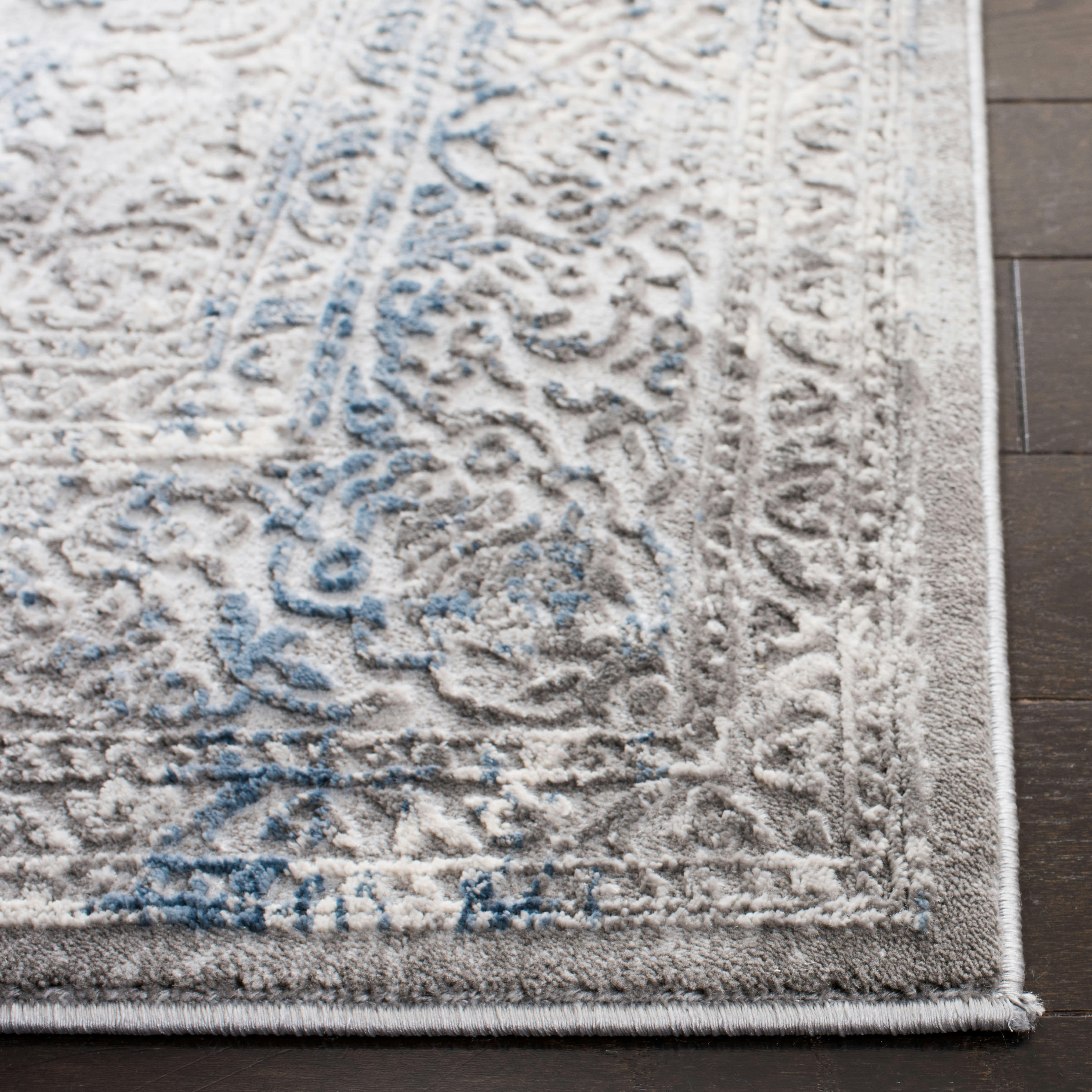INVISTA - Tapis de salon interieur en gris & bleu, 122 x 183 cm