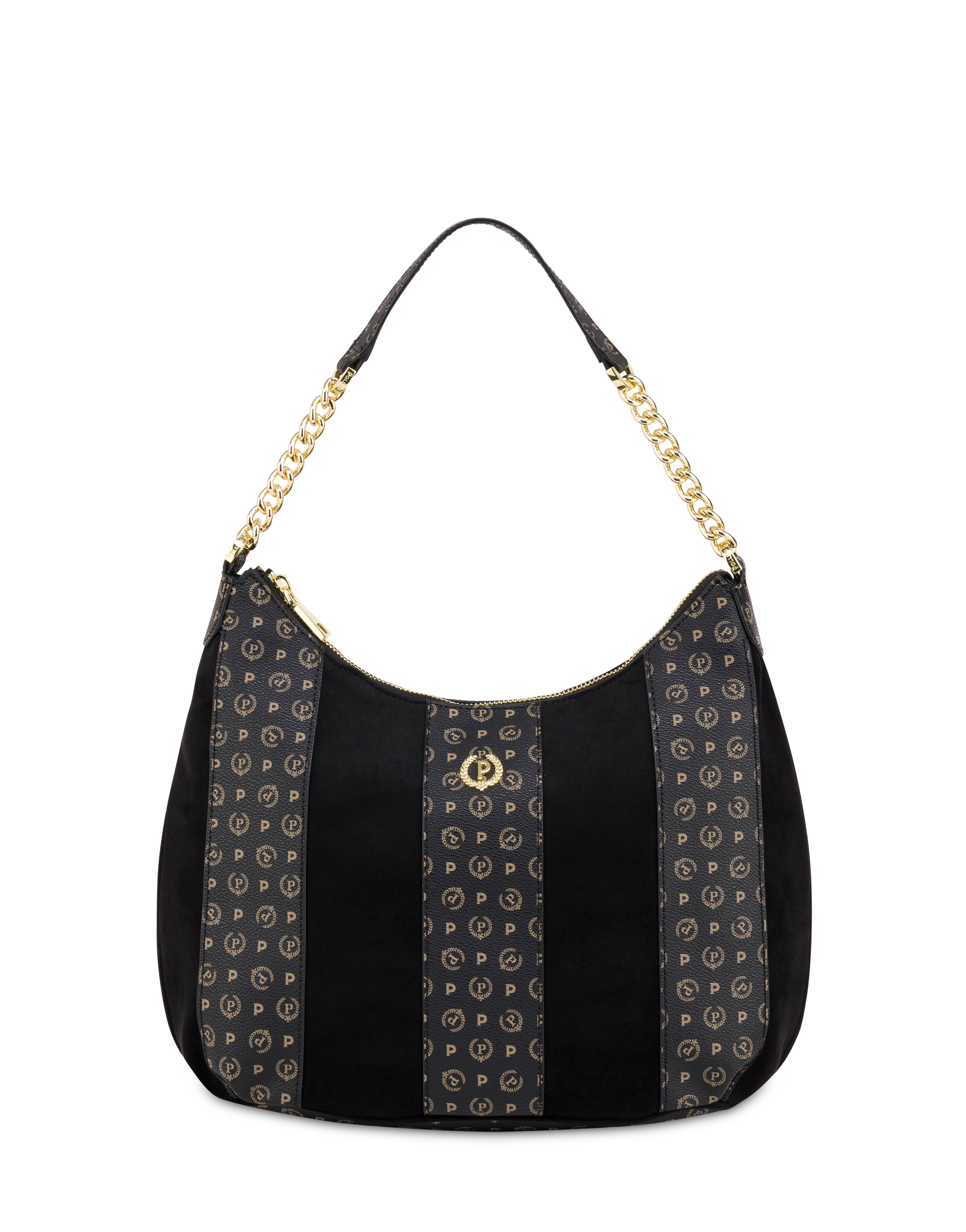 Borsa A Spalla Interplay In Fabric Suede Ed Heritage Pvc Nero/nero