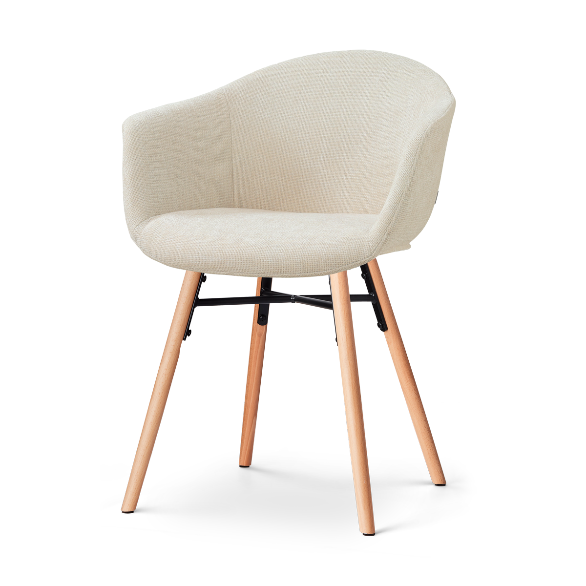 Nolon Nena-Otis Eetkamerstoel Cottonbeige - Houten Onderstel