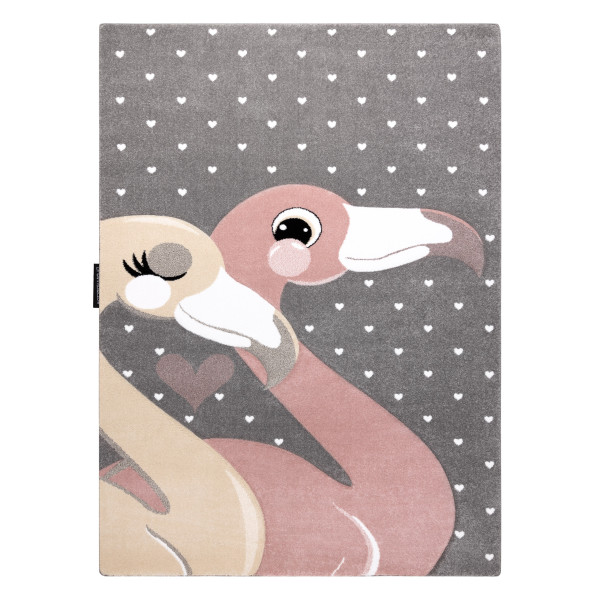 Dywan PETIT FLAMINGOS FLAMINGI SERDUSZKA szary 80x150 cm