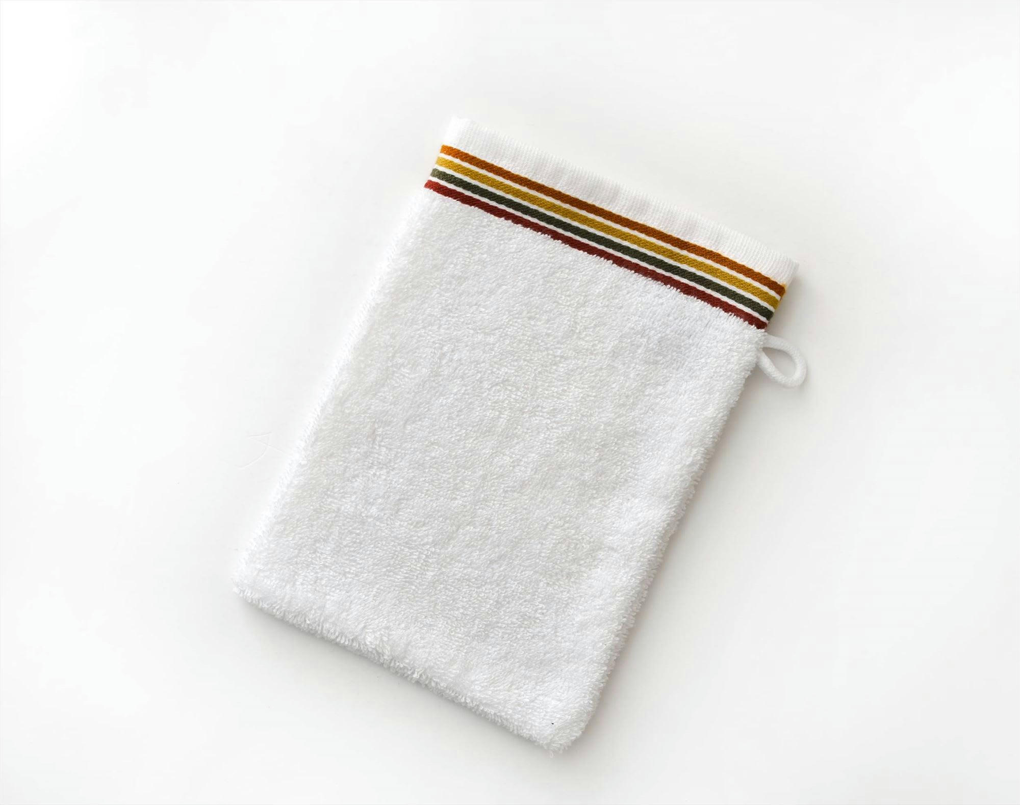 LITEAUPONGE - Lot de 2 gants de toilette 15x21 blanc en lin 450 g/m²