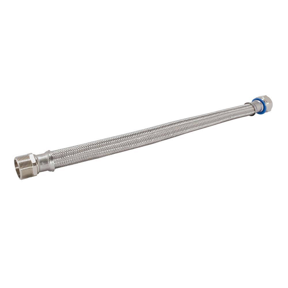 Eastman 48254 18-in Water Heater Hose, 3/4 MIP x 3/4 FIP, Grey