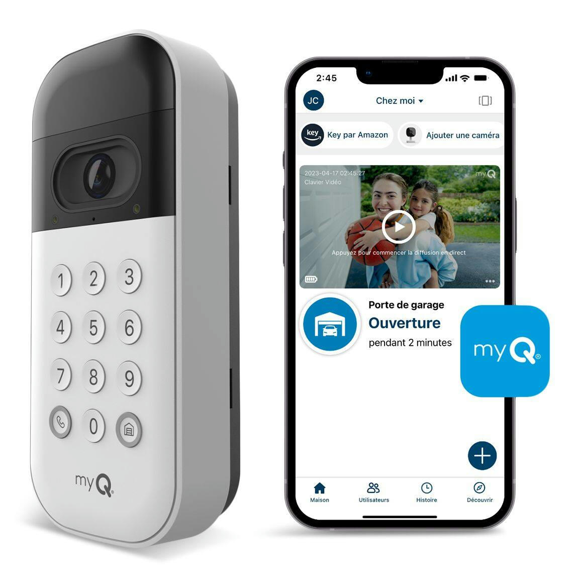 Chamberlain Smart Video Garage Door Keypad, Night Vision, Weatherproof, White