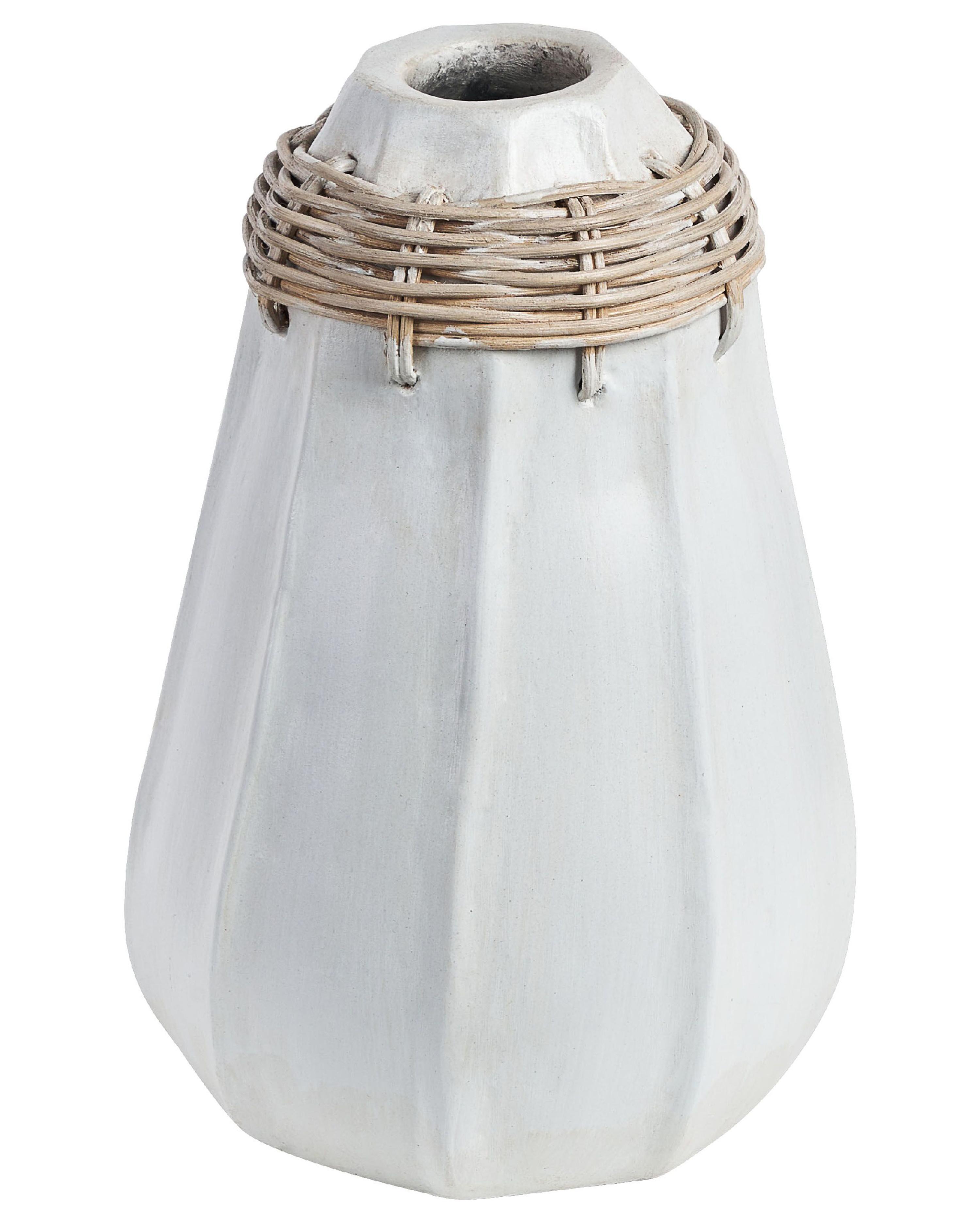 Decorative Vase KAMPAR Ceramic 30 cm White