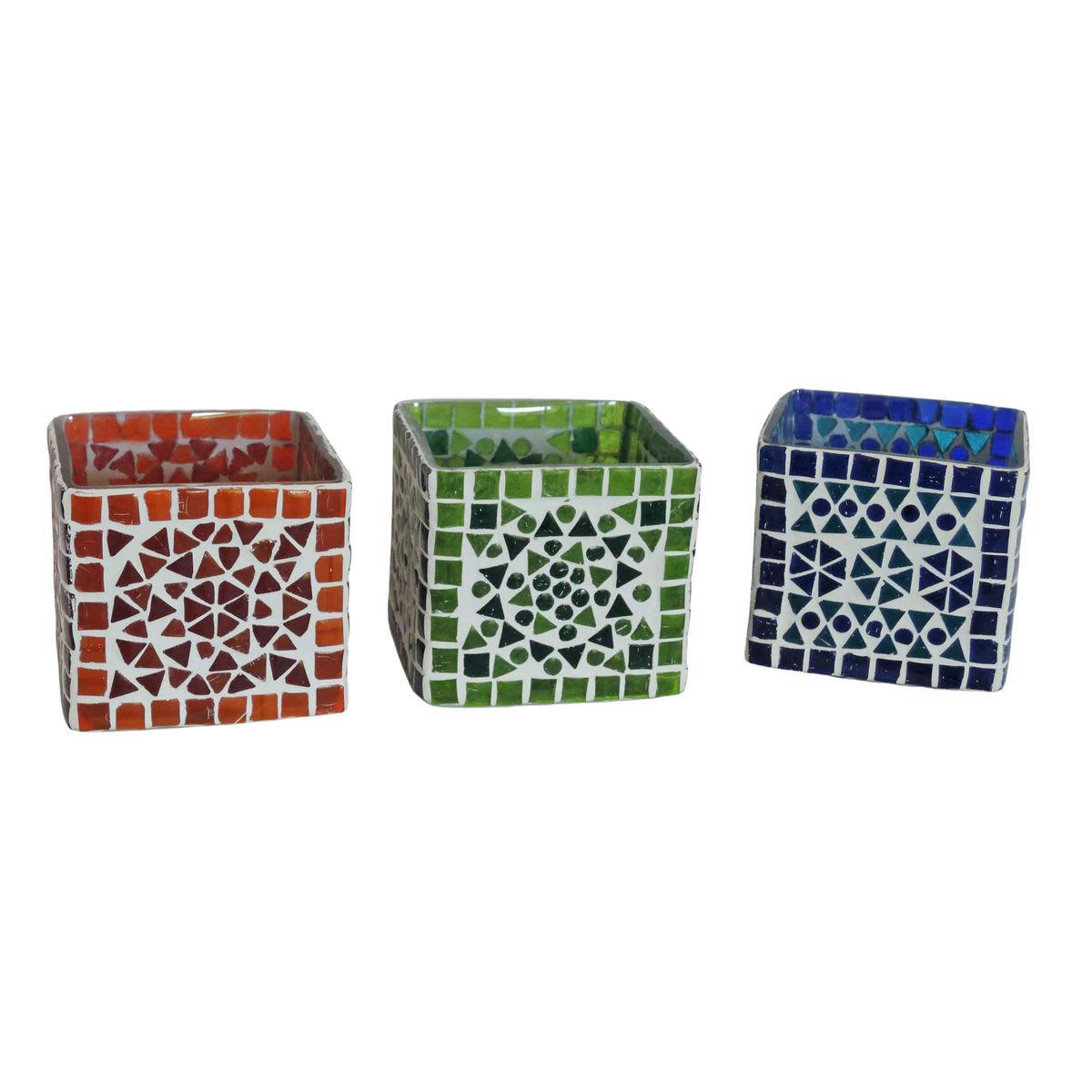 - Set de 3 bougeoirs en verre