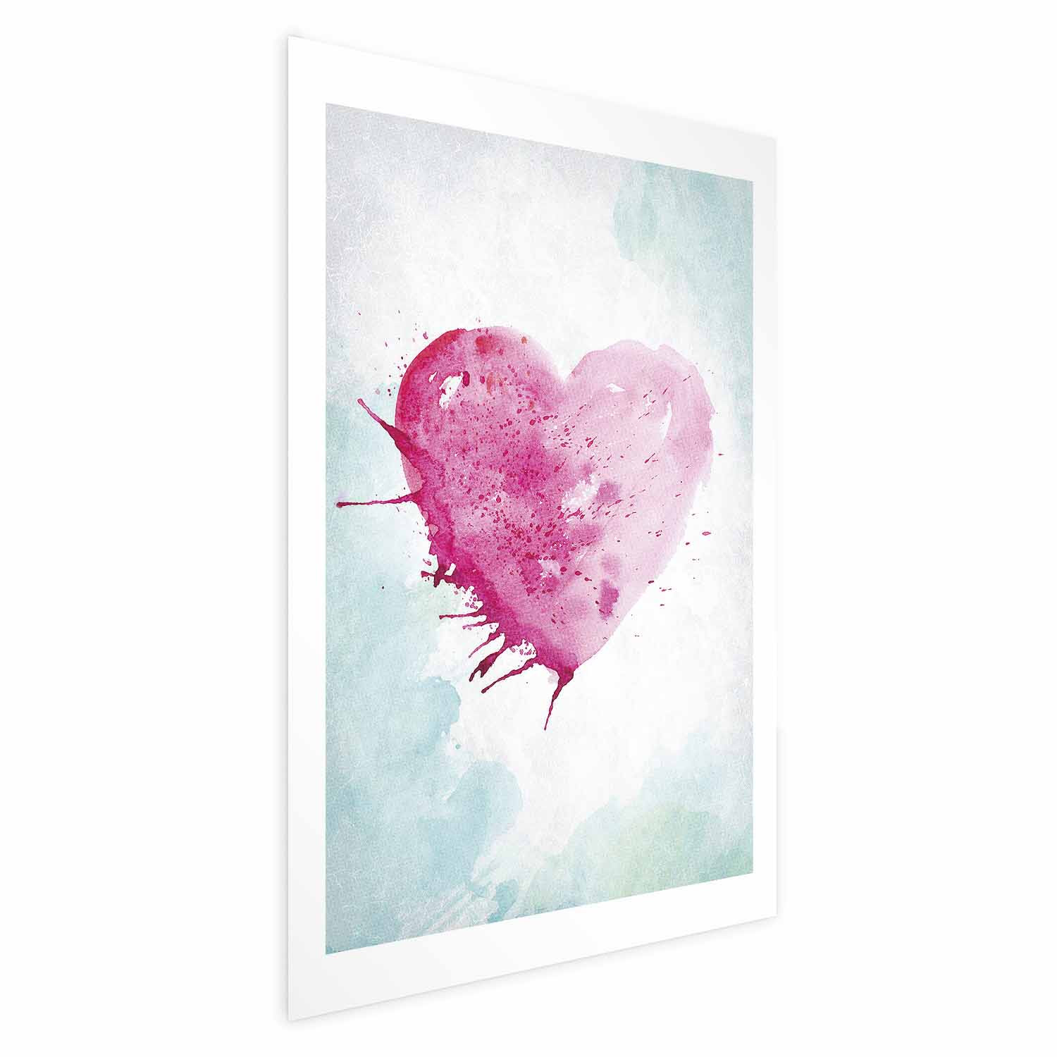 Plakat Akwarelowe serce 21x30 cm