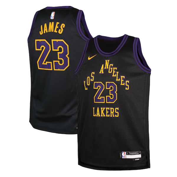 LeBron James Los Angeles Lakers Nike Youth 2025/26 City Edition Swingman Jersey - Black