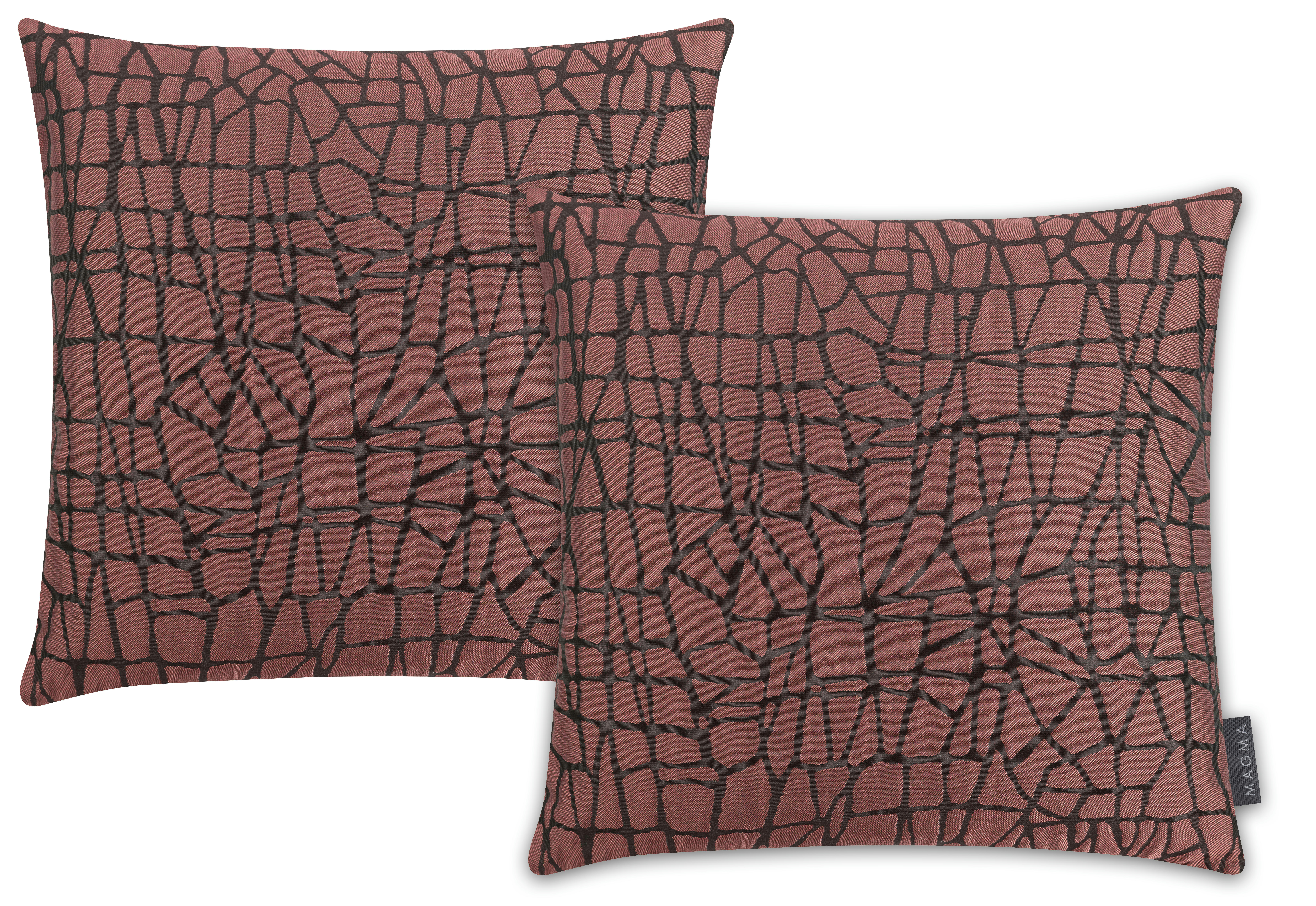 CELESTE - Housses de coussin jacquard motif brique/noir -Lot de 2-40X40