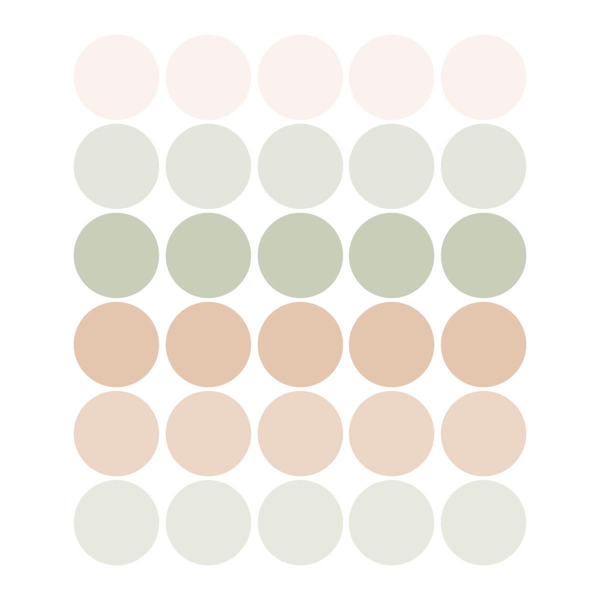 CIRCLES2 - Stickers mureaux en vinyle rondes vert et beige