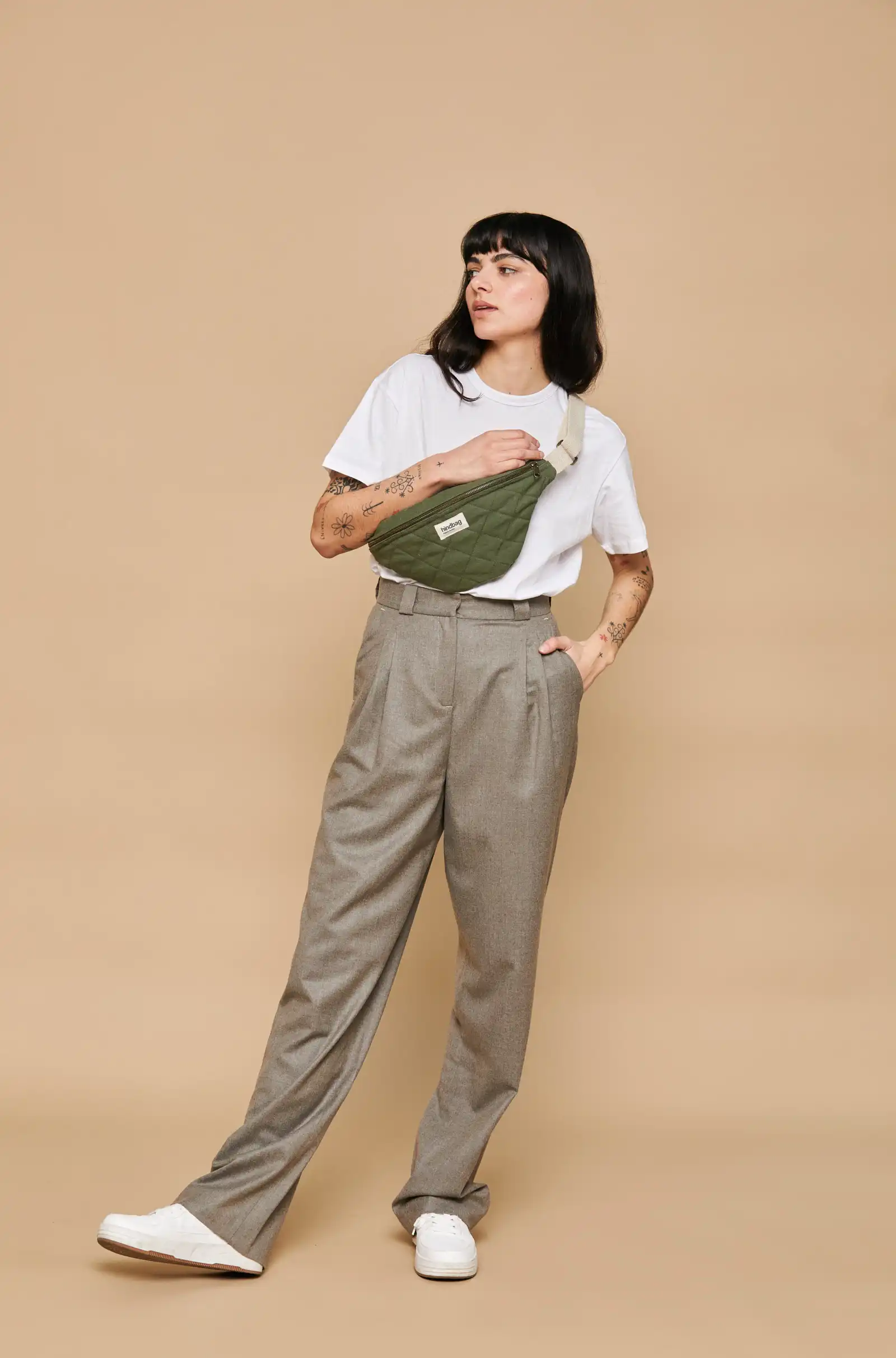 Sac banane matelassé Olivia Olive
