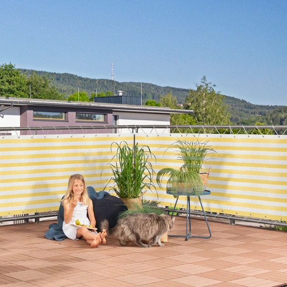 Balkonsichtschutz »Ibiza«, 0,9x5m, gelb/weiss