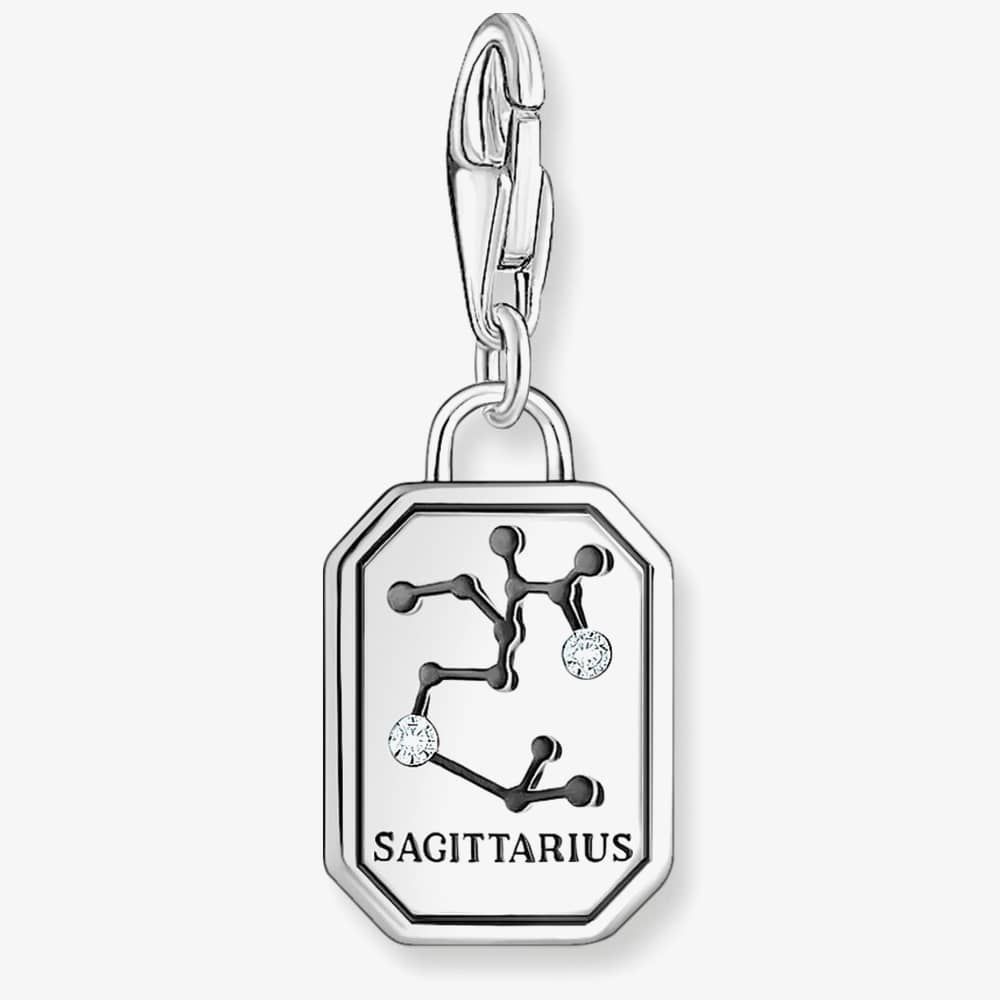 THOMAS SABO Silver Octagonal Cubic Zirconia Sagittarius Charm 2144-643-21