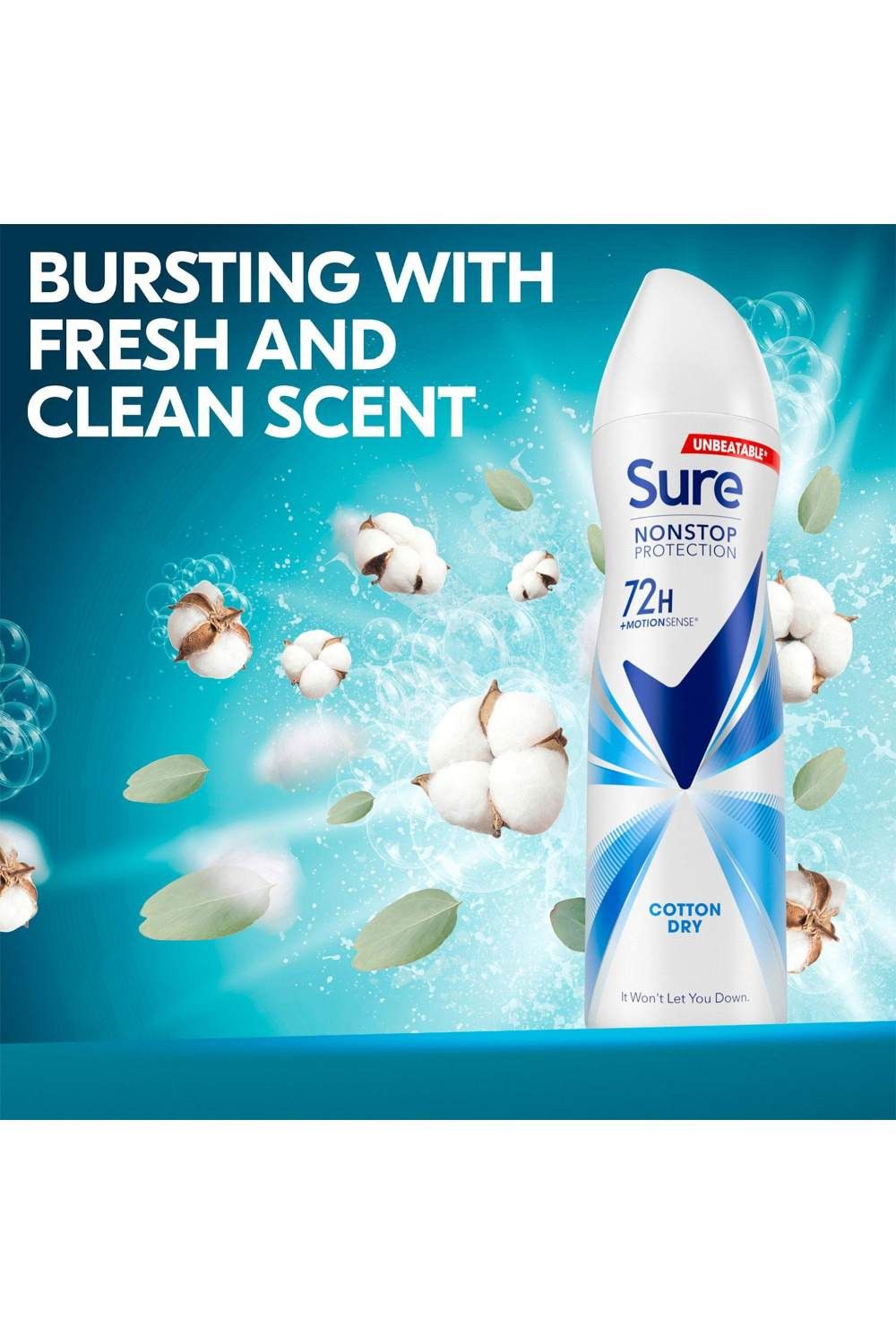 Sure Women 'Antiperspirant' 72H Protection Cotton Dry Deodorant, 3x250ml