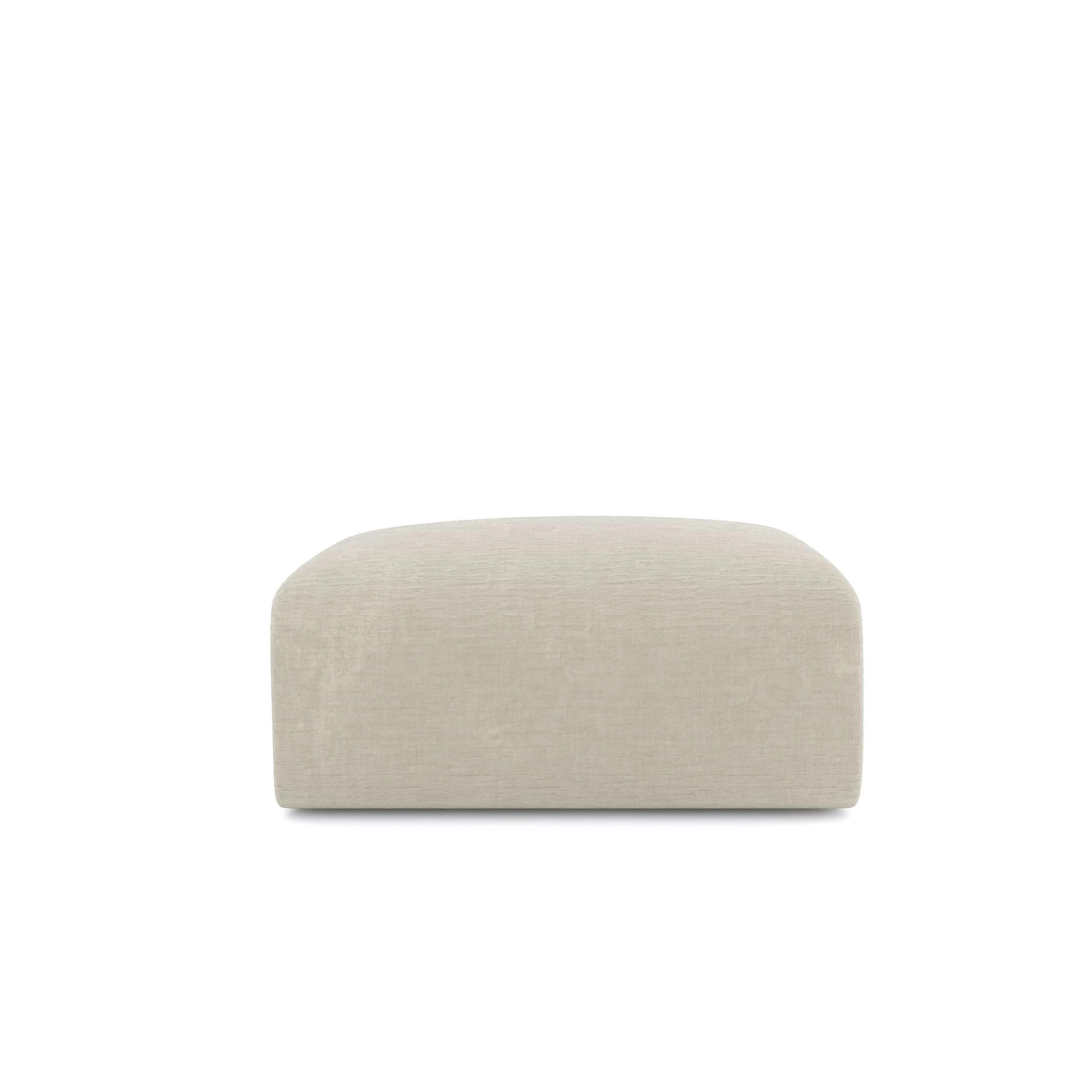 MYRA - Pouf velours texturé beige