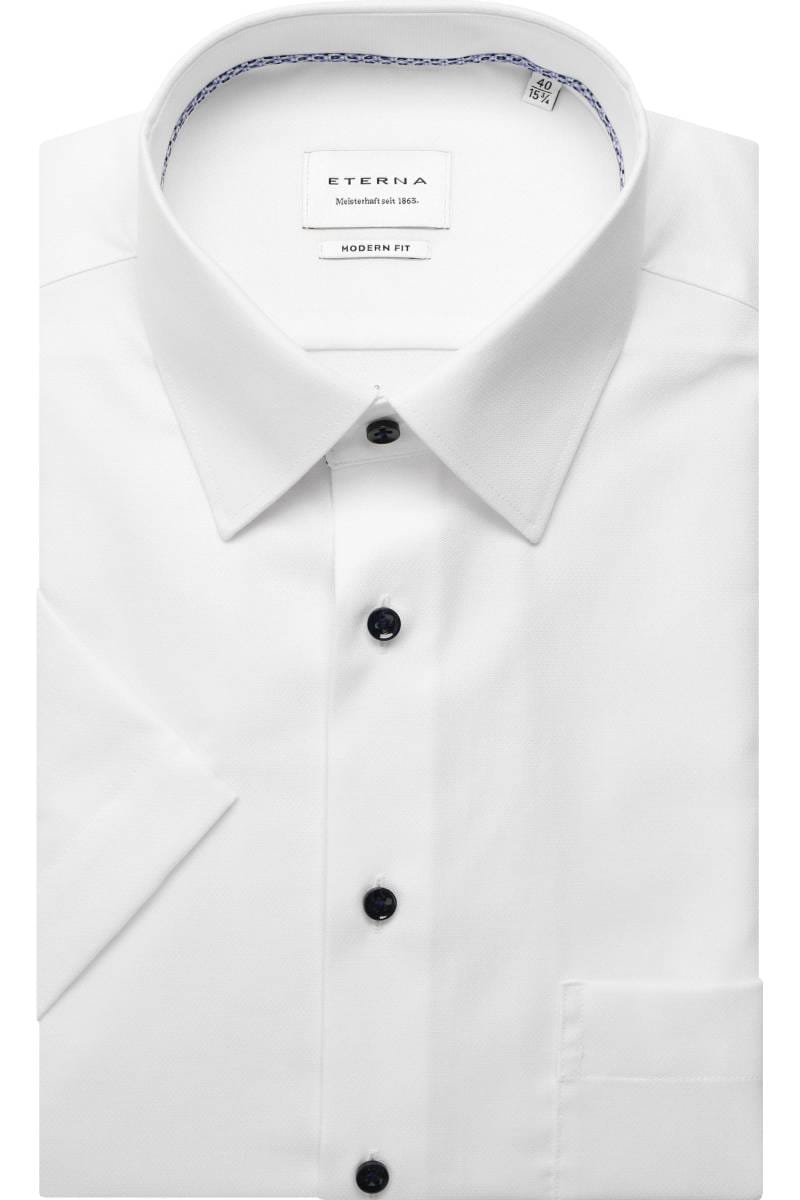 ETERNA Modern Fit Hemd weiss, Strukturiert
