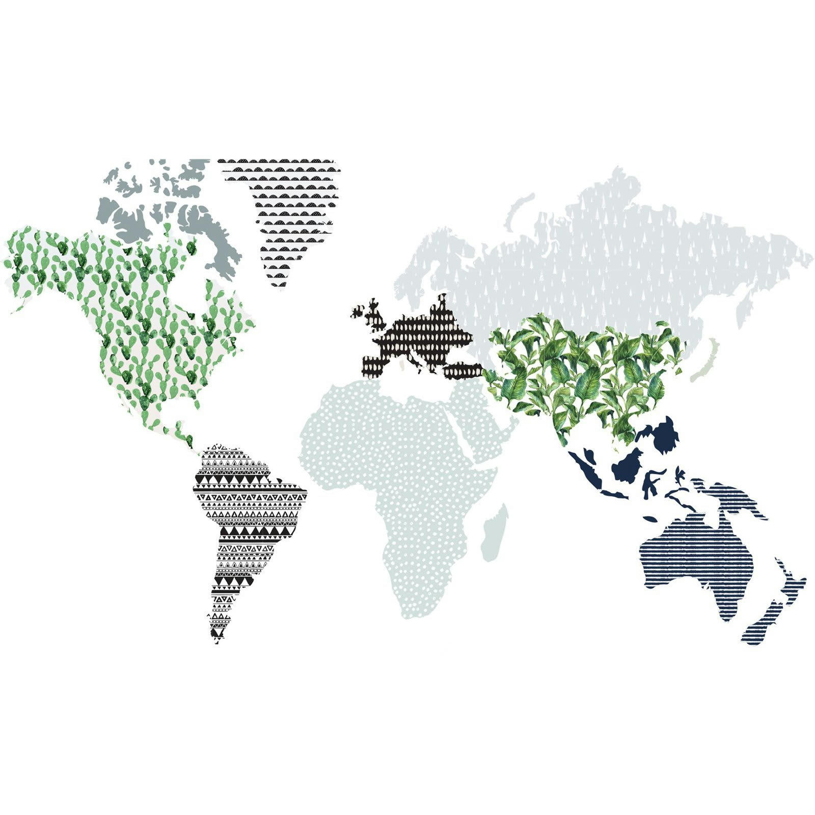 KIDS - Sticker mural Tissu Gris