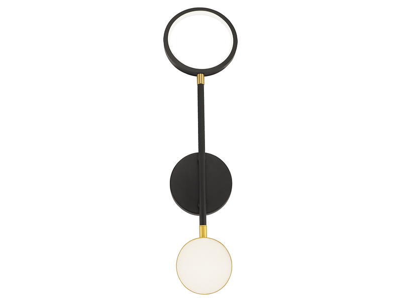 Kinkiet Omega LED stalowy czarno-złoty