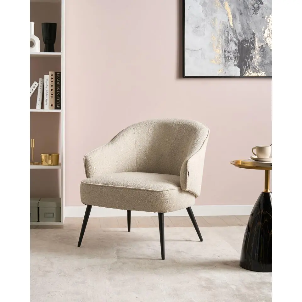 KAYLA - Fauteuil - Lichtbeige - Boucl&eacute;