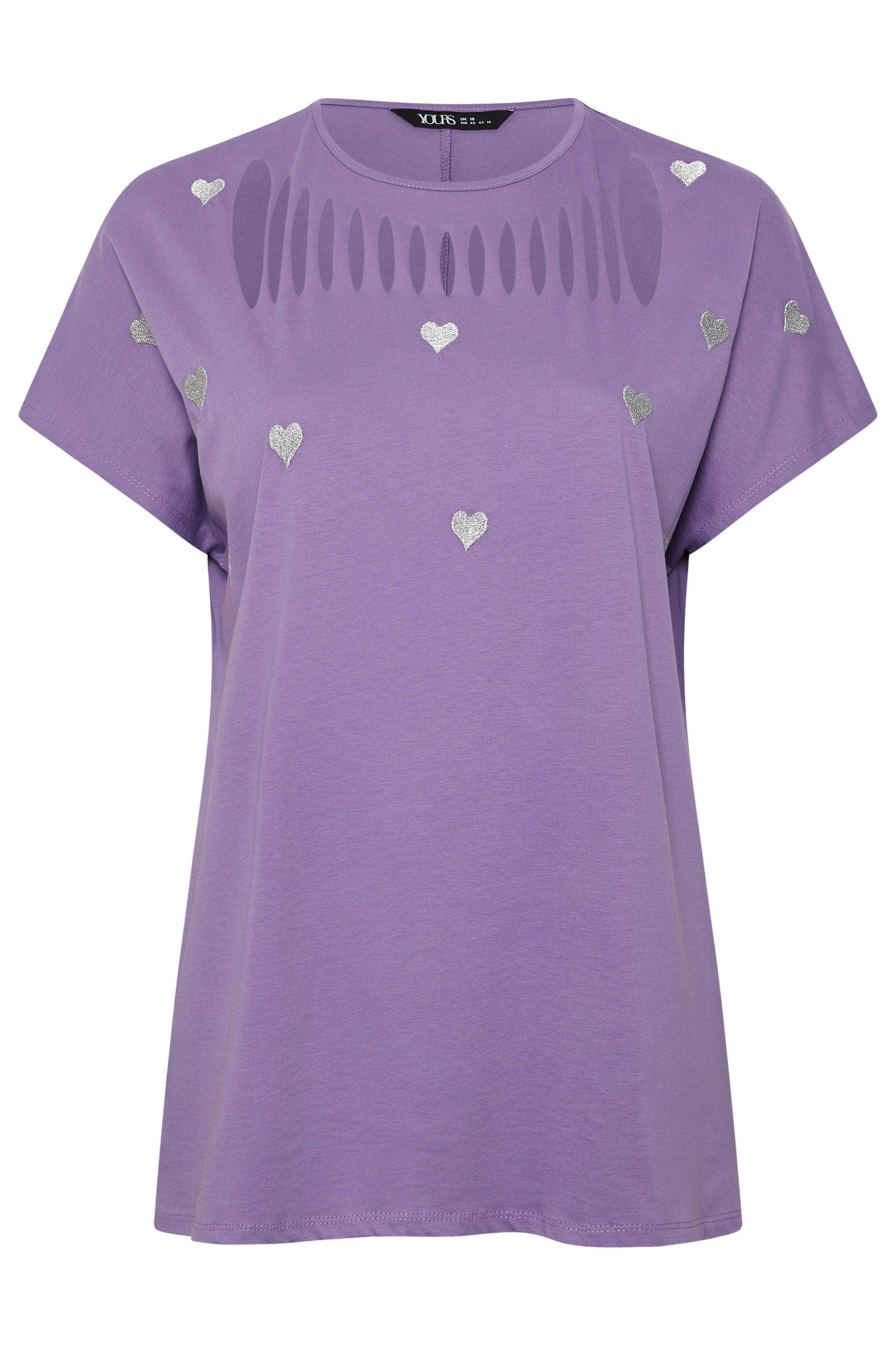 Yours Heart Embroidered Slash T-Shirt