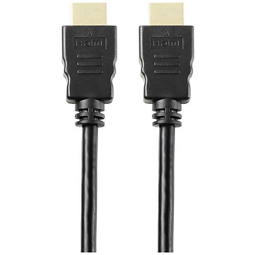 Câble SpeaKa Professional HDMI-A vers HDMI-A 8K Ultra HD 48 Gbps 5 m, gaine tressée noire, boîtier aluminium, or-plated