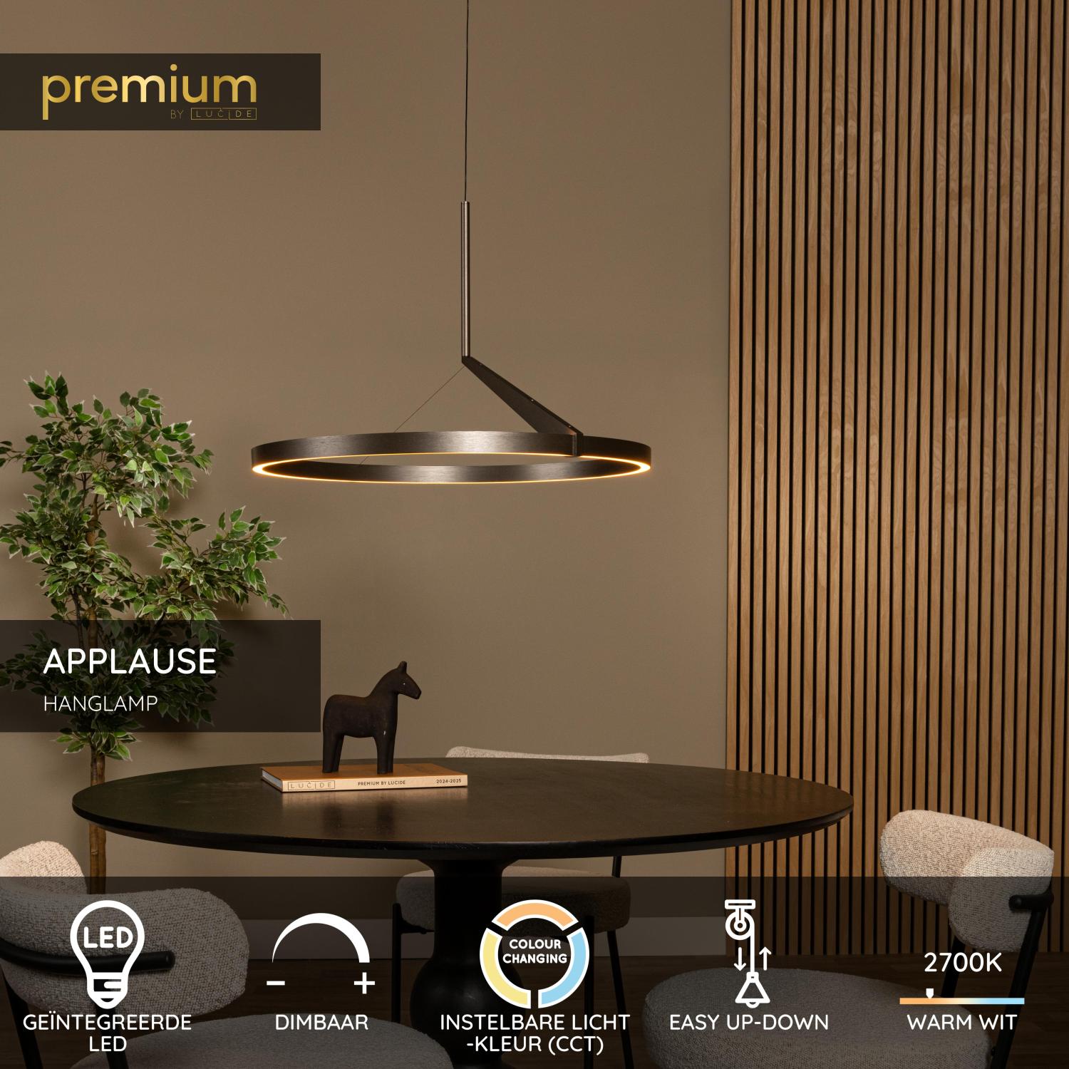 Lucide Premium APPLAUSE Hanglamp - Grijs ijzer