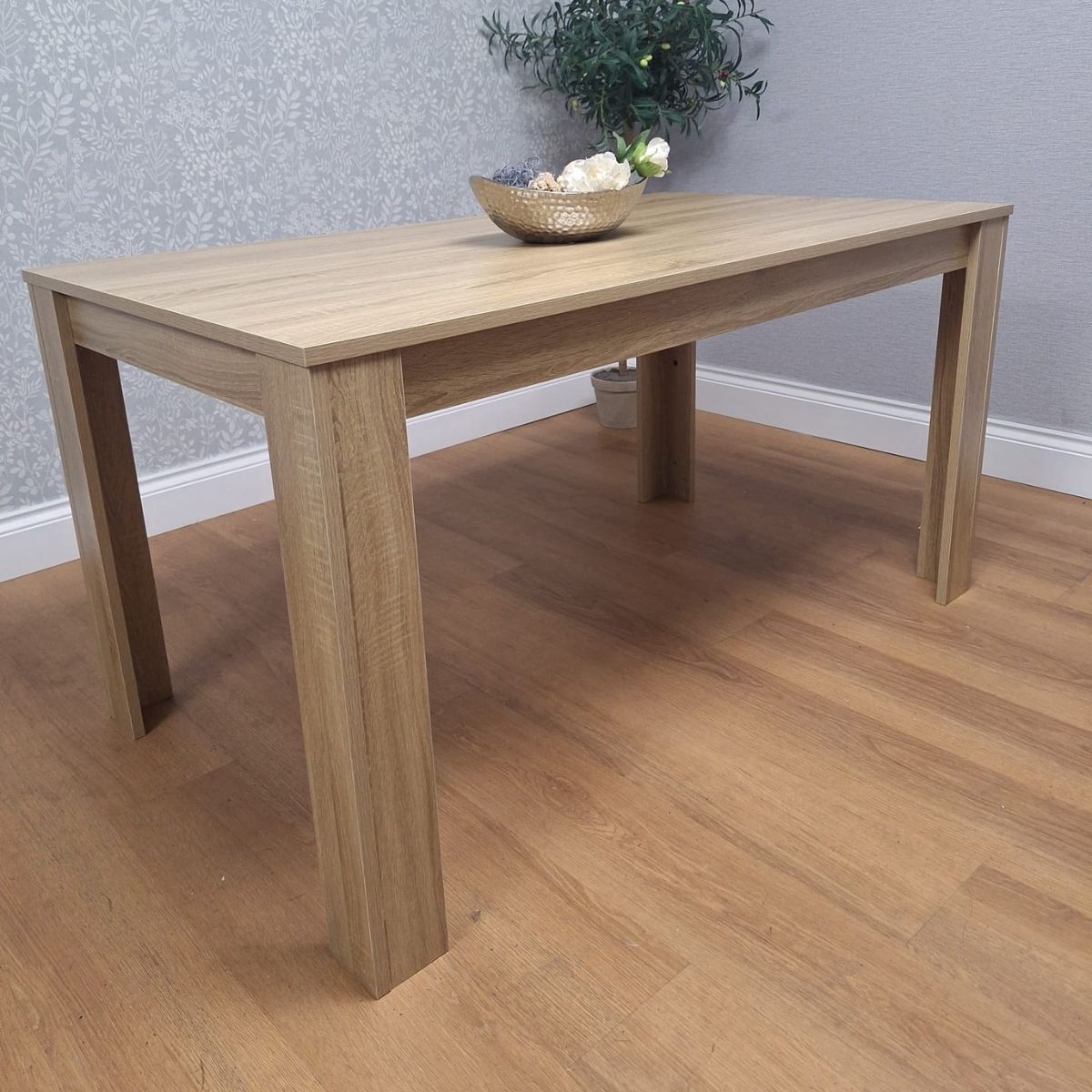 KOSY KOALA Dining Table Beige Wood Kitchen Place for 6 Seats, Dining Table Only (Beige H 75 x L 140 x W 80 cm)