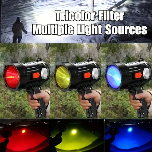 NNETM USB Rechargeable LED Spotlight Flashlight (6 Modes)