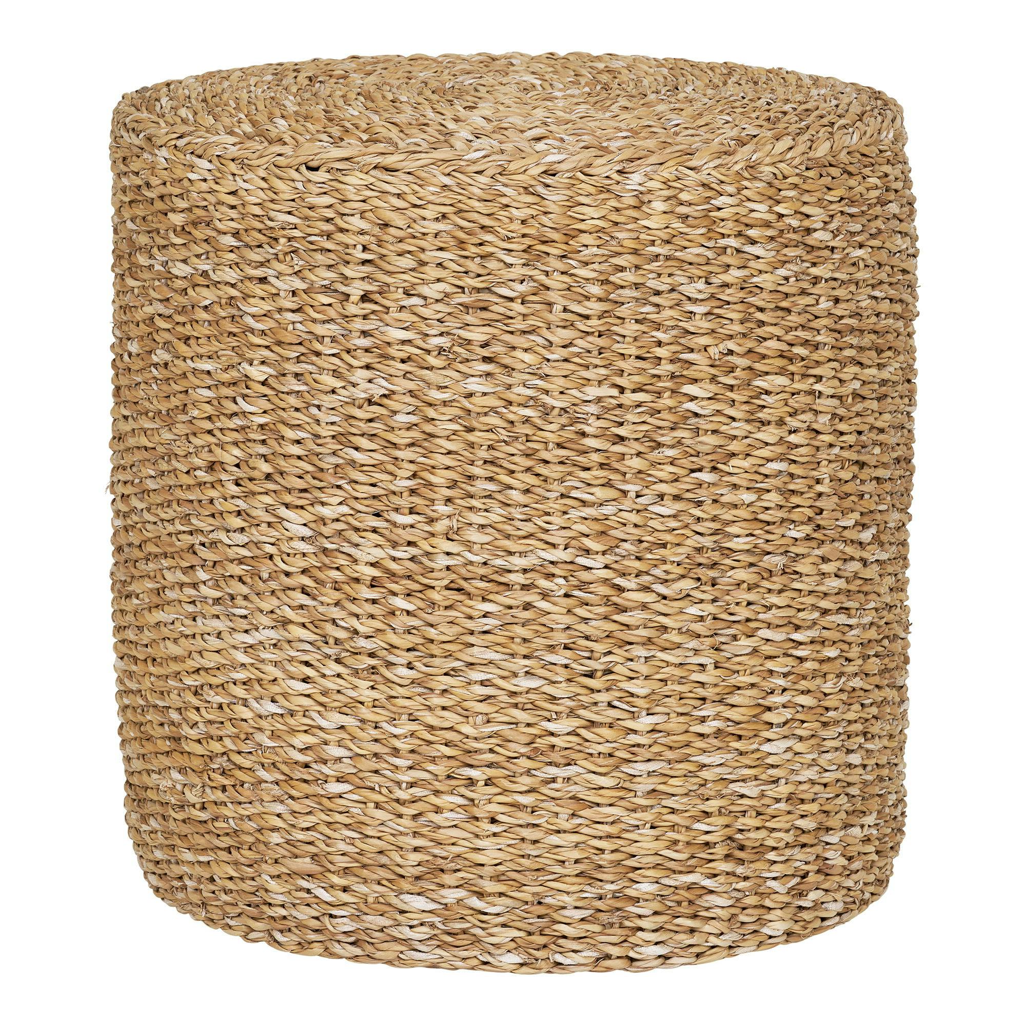 Pouf rond en jonc de mer, style bohème BRUGES
