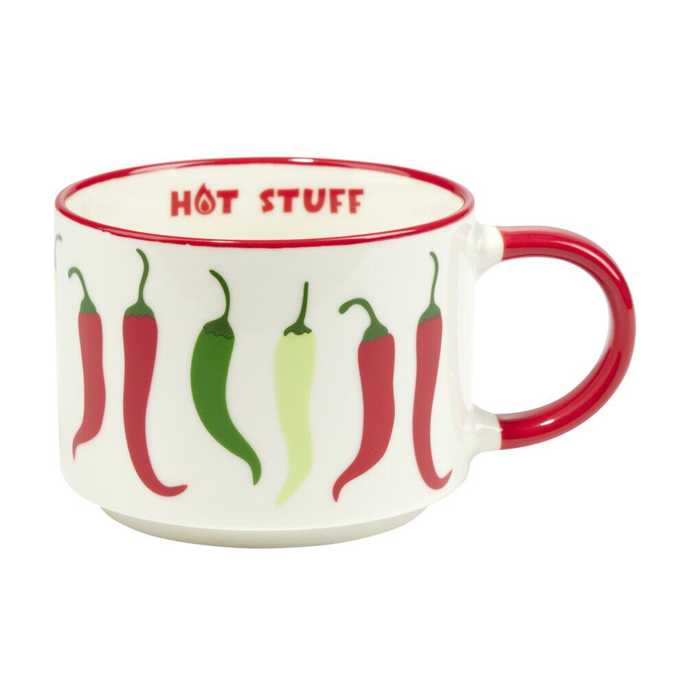 Mug céramique motifs piments Ø13xH8,5cm (2 modèles)