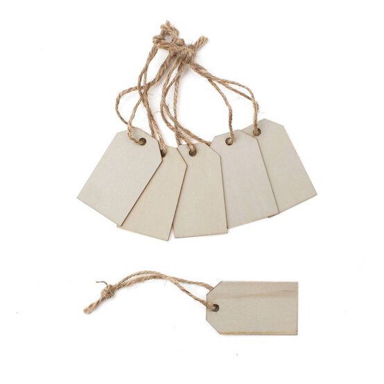 Wooden Tag Embellishments 12 Pack