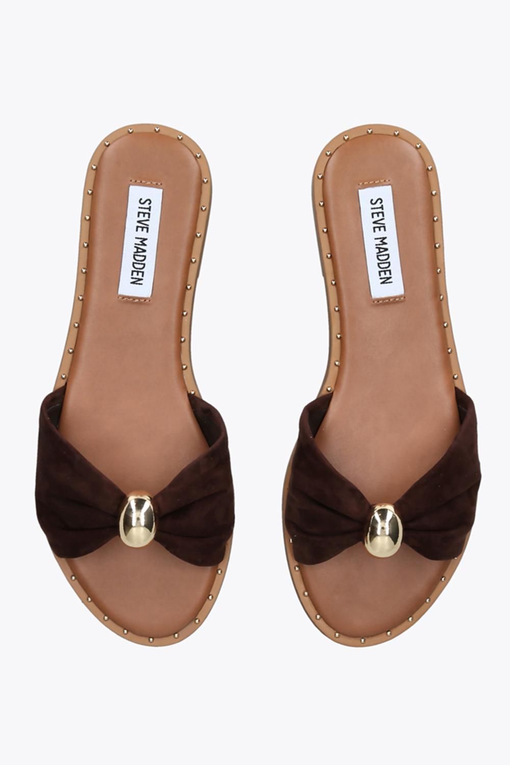 STEVE MADDEN Dipsy Brown Suede' Suede Sandals