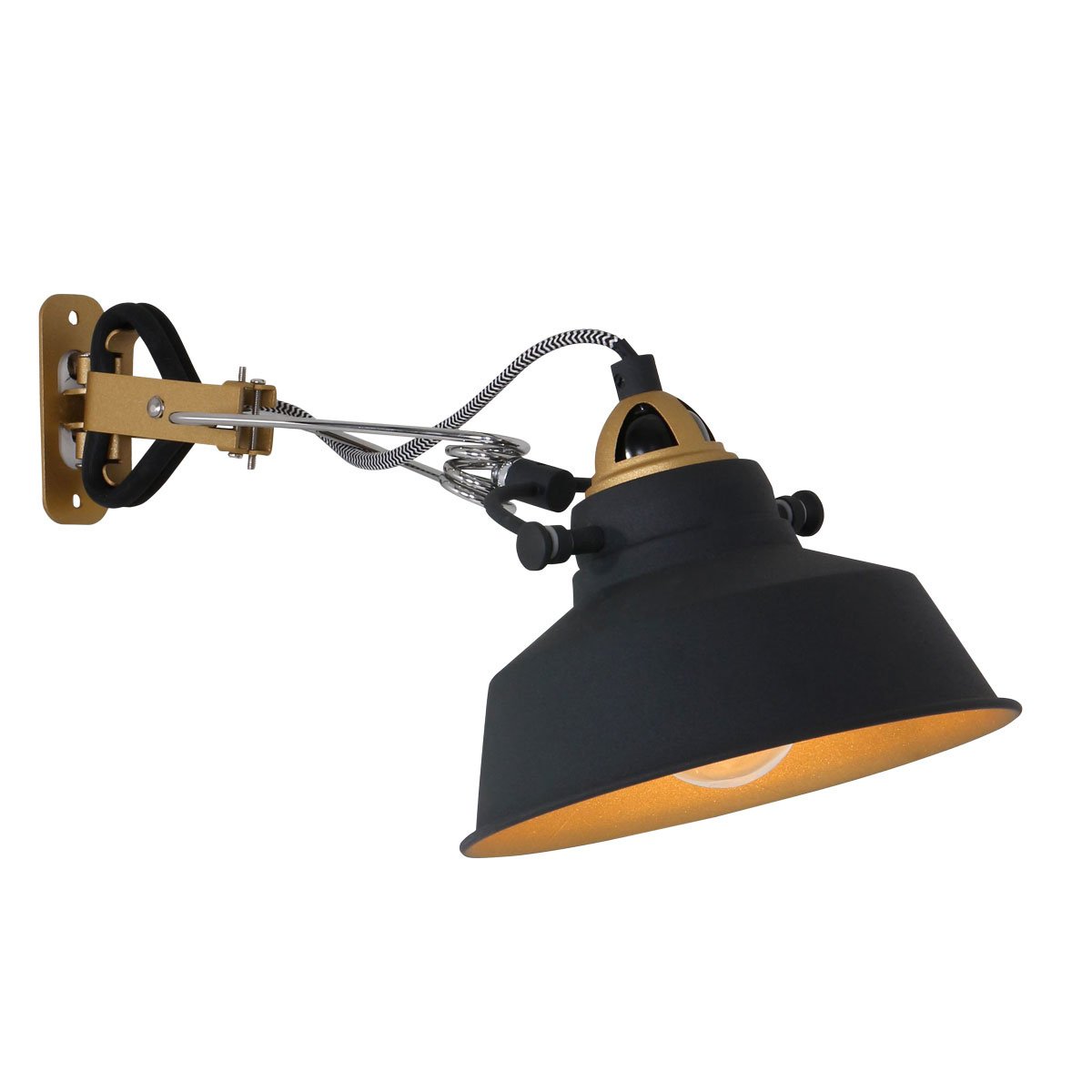 Mexlite wandlamp nove - 1 lichts - 36x 14 cm - zwart