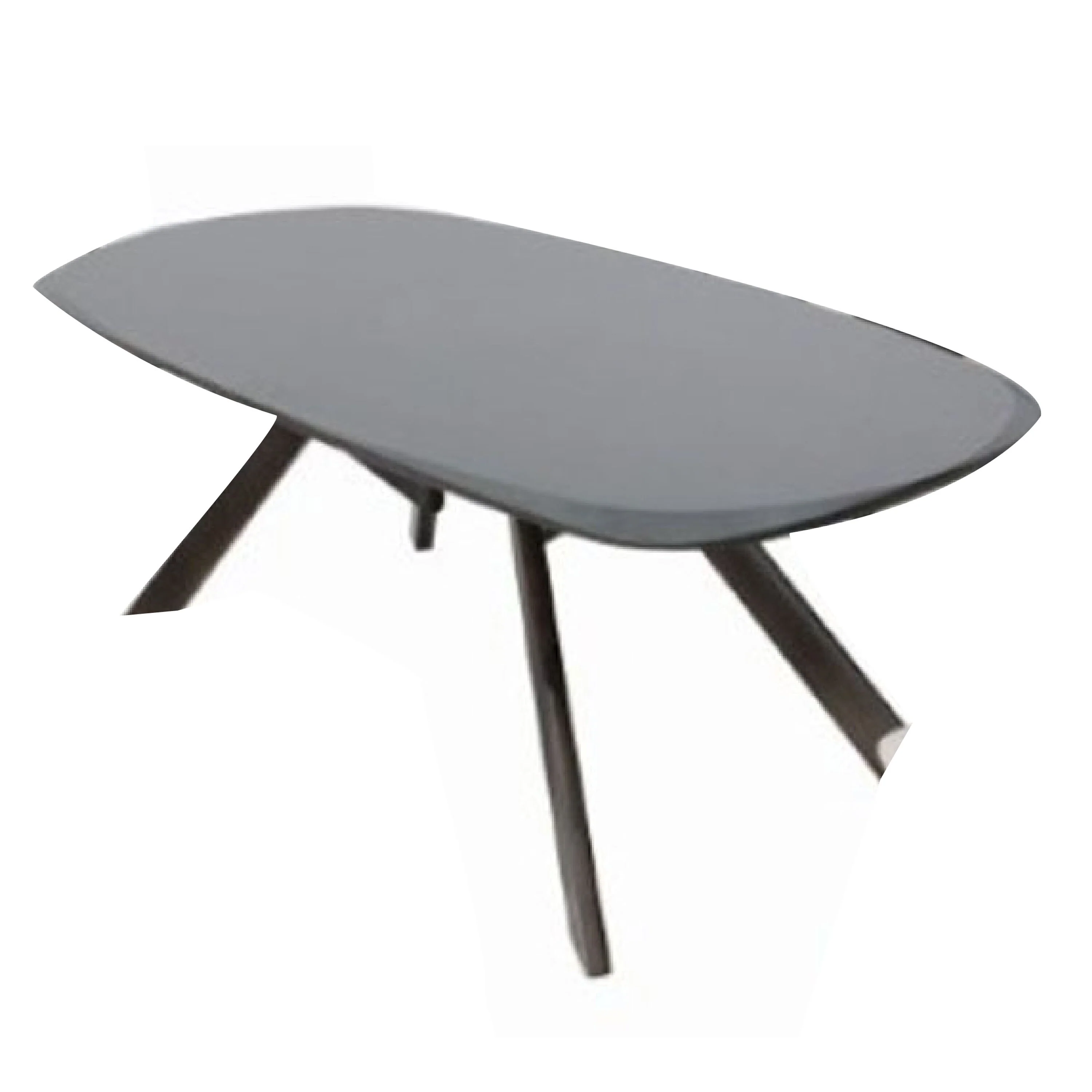 Ziva Dining Table, 3D Cut Edge, Black Solid Wood 83 Inch Rectangular