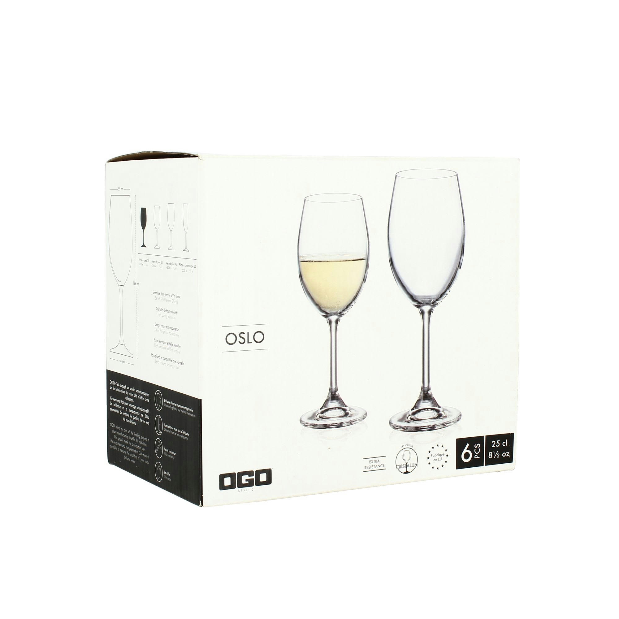 VERRE OSLO - Boîte de 6 verres à vin 25cl