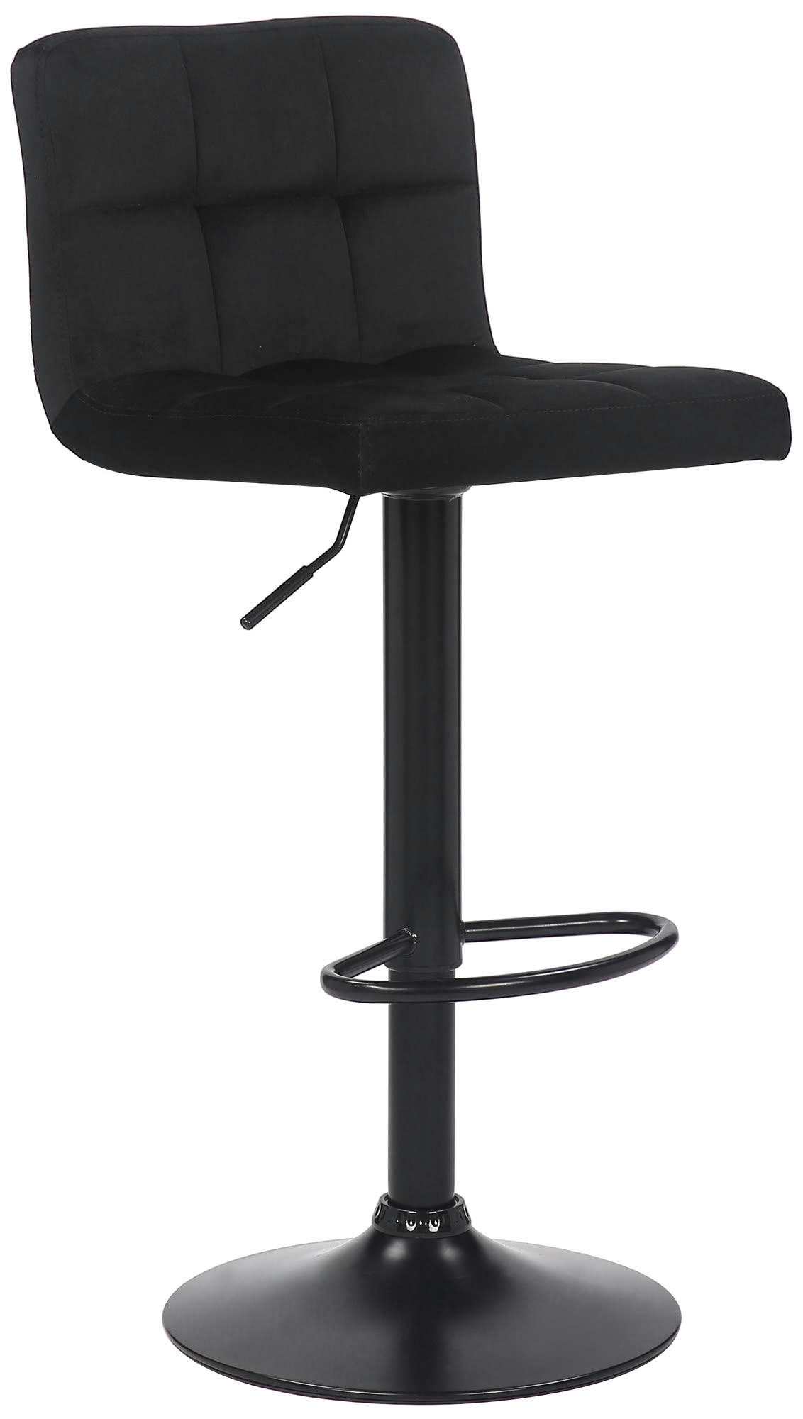FENI - Tabouret de bar réglable pivotant en velours Noir