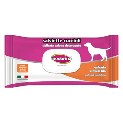 Inodorina wipes for puppies with Euphrasia and Organic Honey