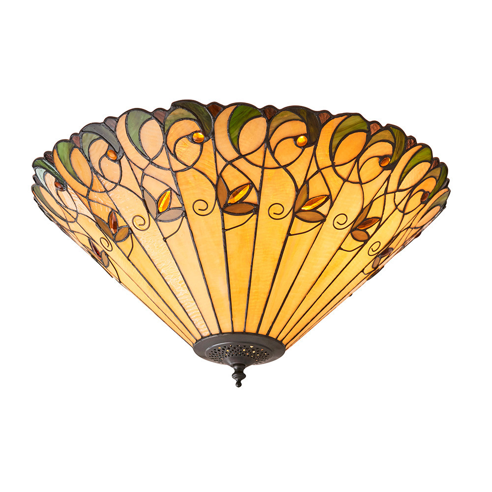 Plafon JAMELIA kwiaty multikolor czarny 2xE27x20W IP20 Tiffany