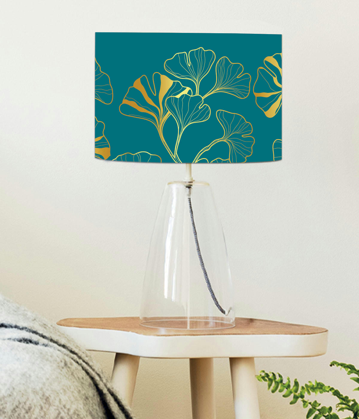 COLORS - Abat-jour chevet Iris Bleu Canard D: 25 x H: 20