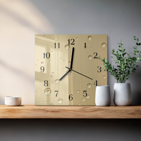 Nowoczesny zegar 30x30 Krople design na ścianę