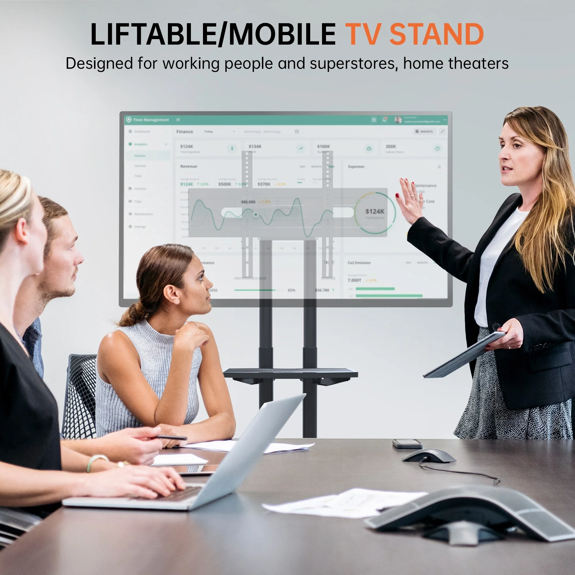 Black 32-80 Universal Swivel TV Stand with Movable Base & Shelf