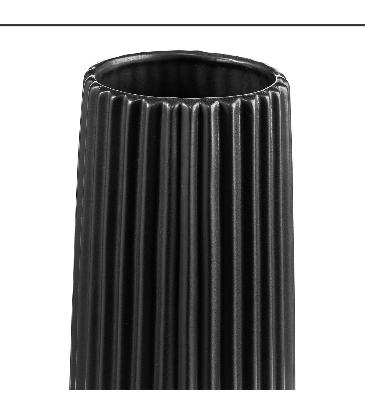 10'' Black Grooved Ceramic Planter by Bloom Room