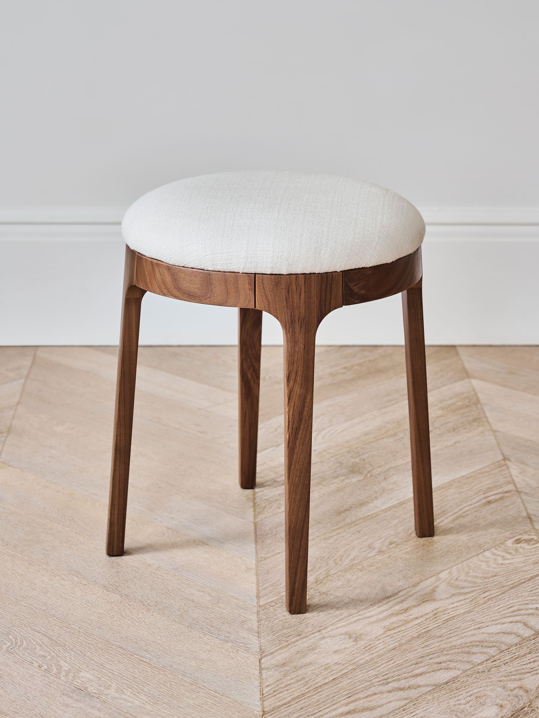 Jasper Conran London Off White Belgrave Walnut Stool