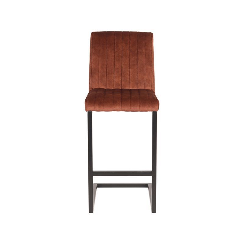 LABEL51 Barkruk Milo - Bruin Velvet - Zithoogte 66cm - Set van 2