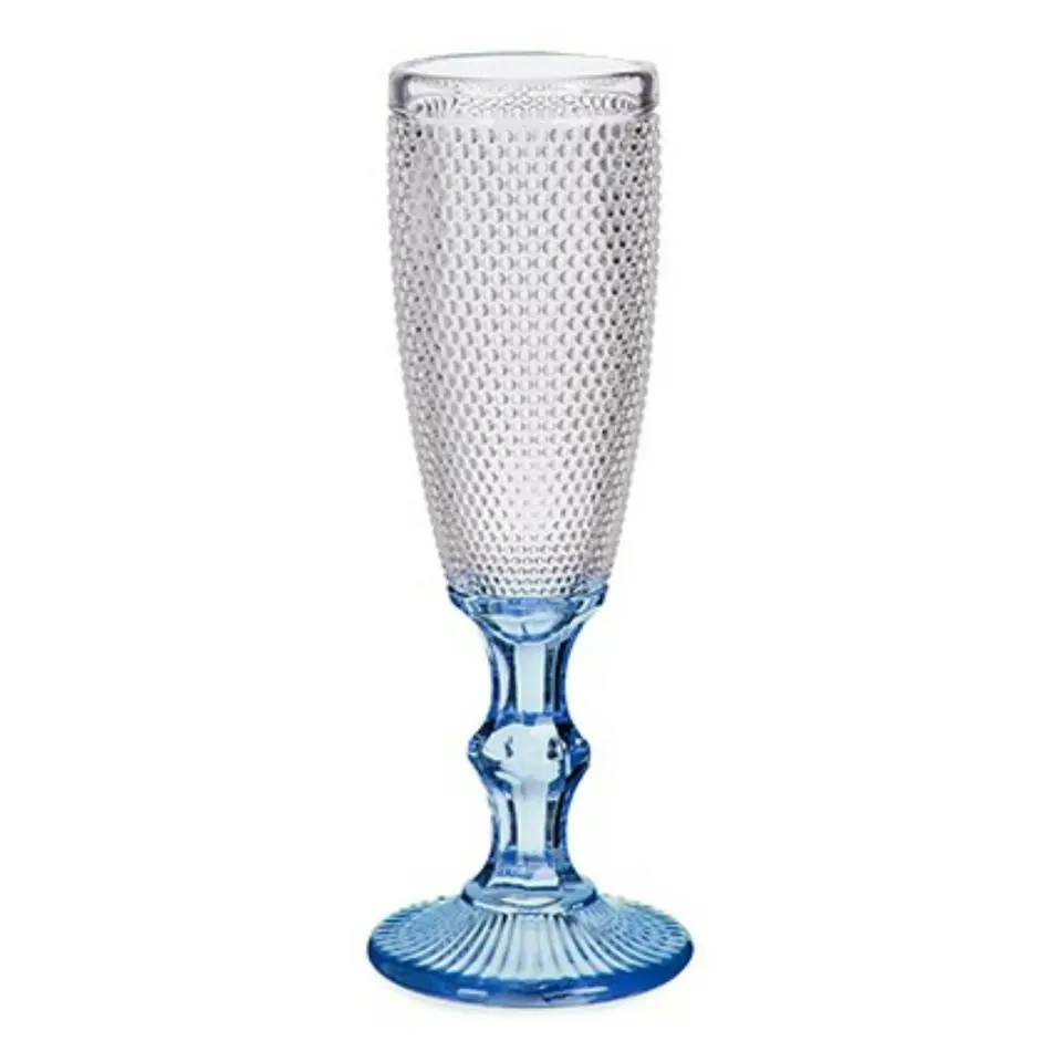 Vivalto Champagneglazen Monaco serie - 6x blauwe voet 180 ml