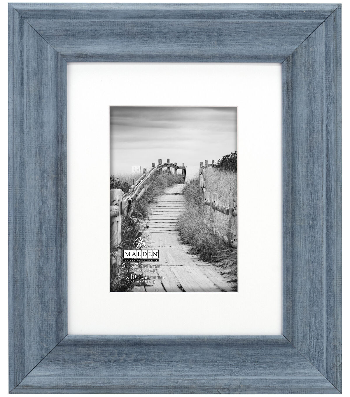 Malden 8 x 10 Matted to 5 x 7 Blue Denim Scoop Picture Frame